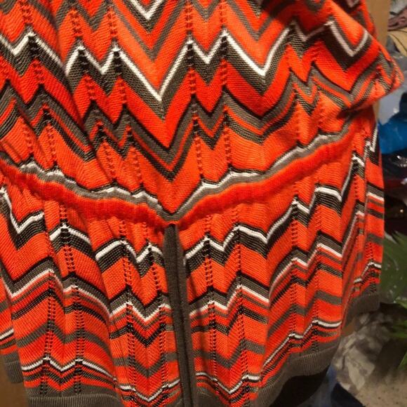 Cache Chevron Peek A Boo Knit Stretch Strapless Top Dress Drawstring Waist - Picture 3 of 7